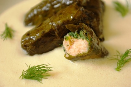 2011.05.27 salmon in vine leaves2