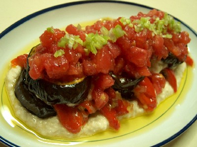 fried aubergine & taramosalata