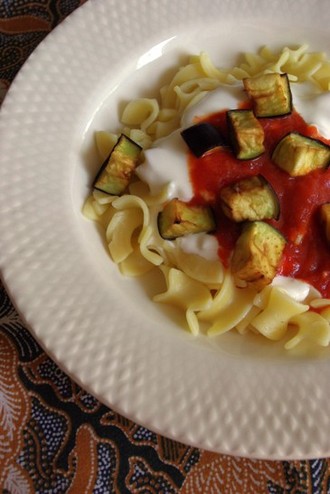 2009.06.30 pasta with tomato sauce & yogurt1