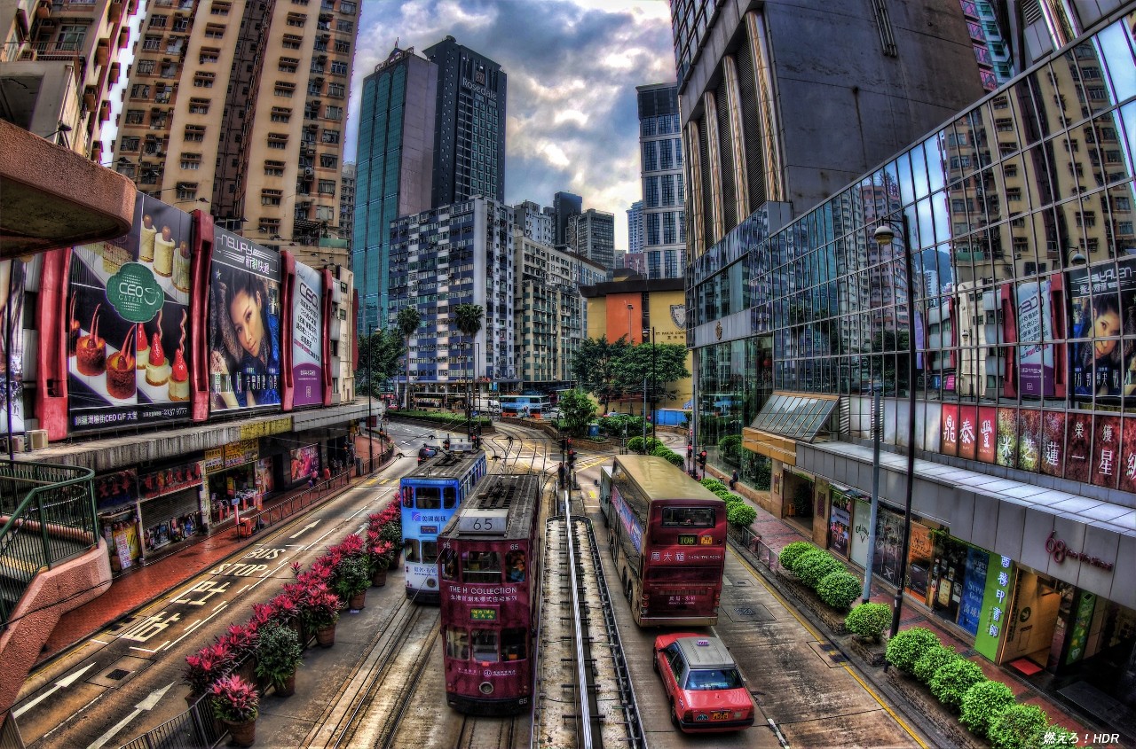 香港一人旅8 香港街並みhdr 燃えろ Hdr