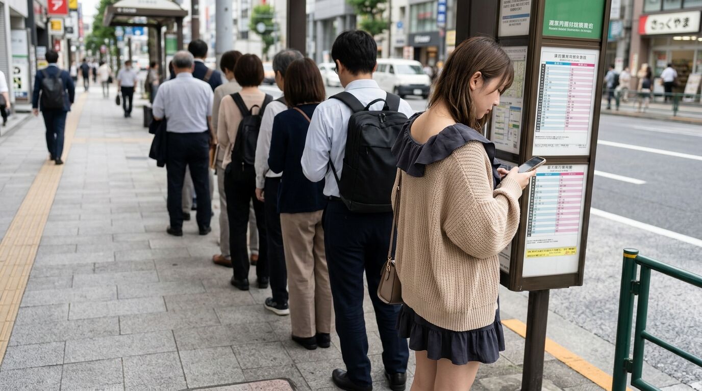 【画像】横浜のバス停のローカルルールが理不尽だと話題‥‥