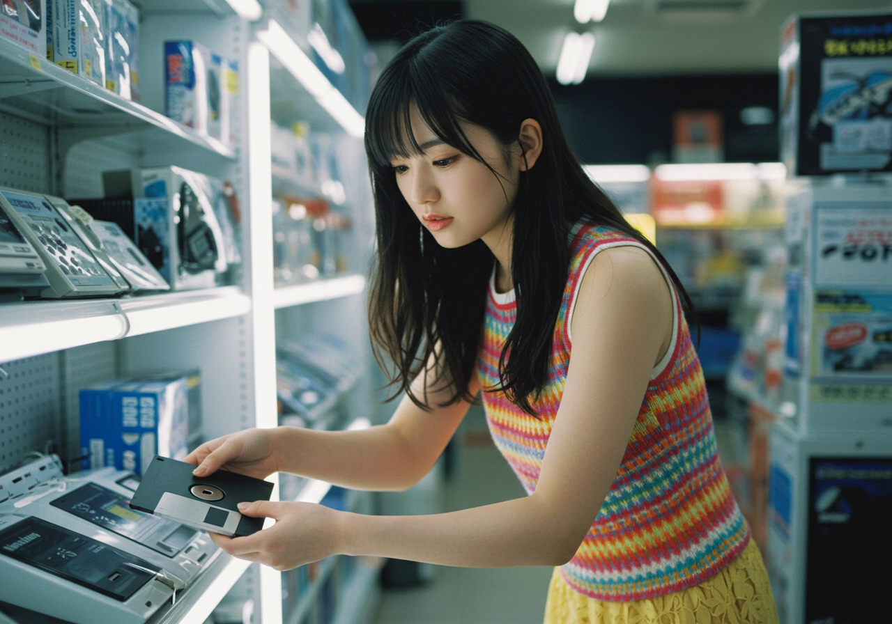 【！？】レコード←しぶとく生きてる、テープ←この頃息を吹き返しつつある、CD←未だに生きてる、MD←死んだ、FD←こいつ