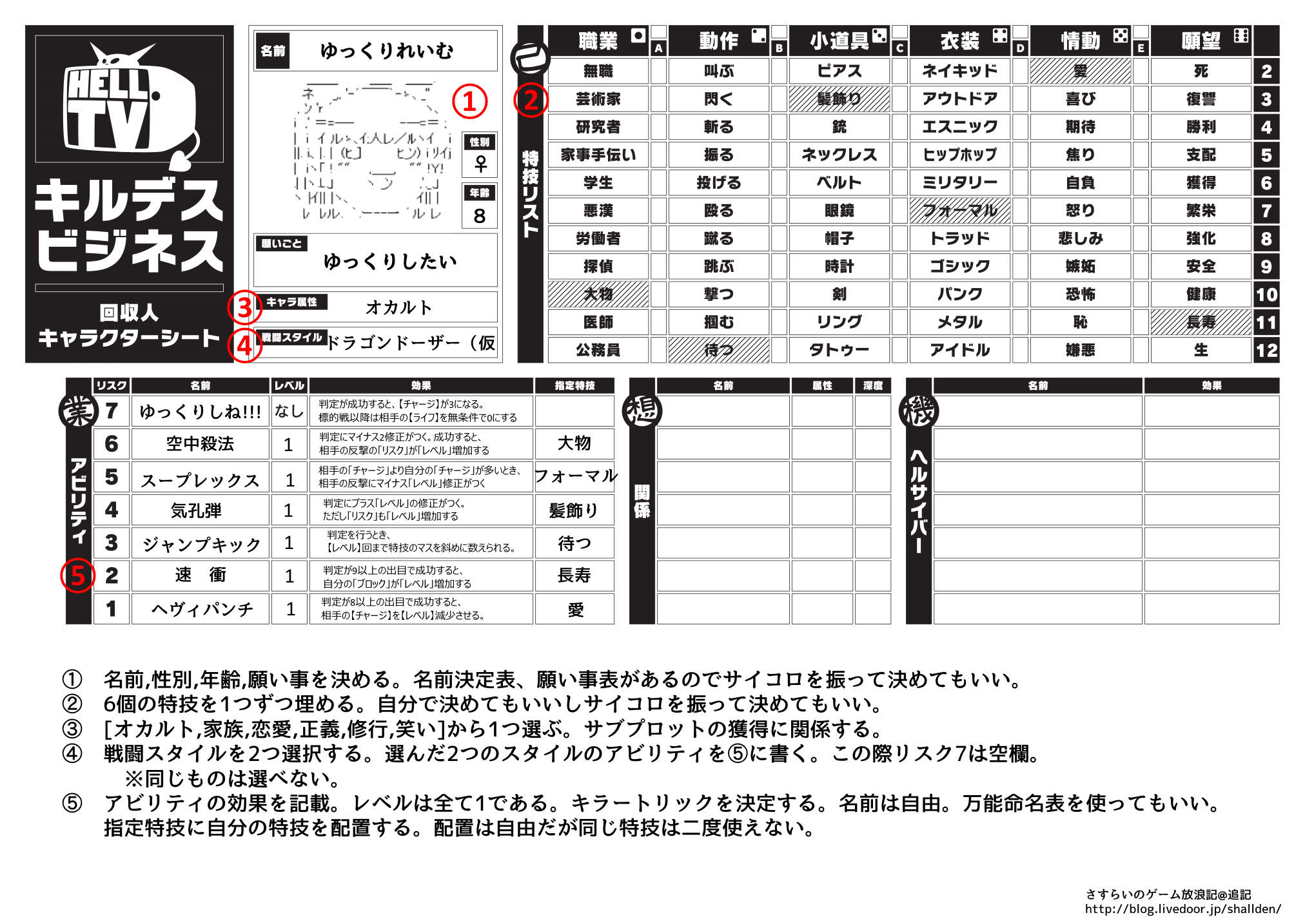 キルデスビジネス さすらいのゲーム放浪記 追記