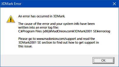 3DMark2001SE_Error