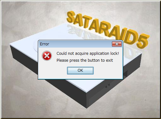 Could not acquire application lock!Please press the botton to exit