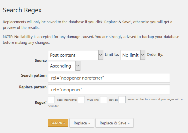 Search Regex_noopener_noreferrer