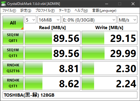 TOSHIBA(黒-緑) 128GB