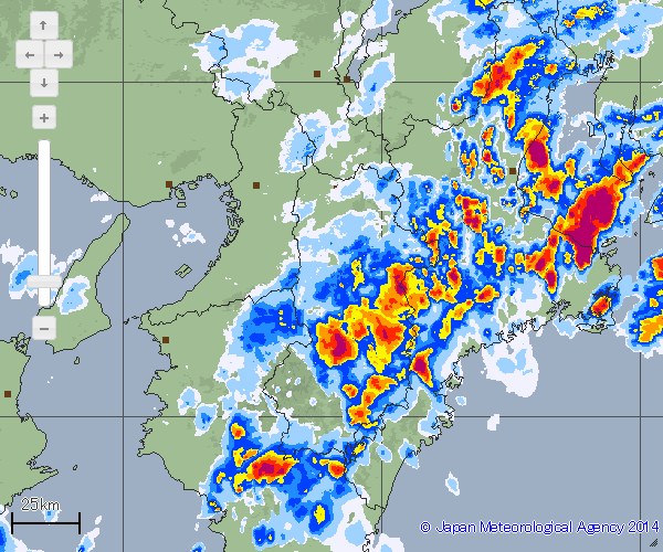 奈良南部や三重でも強雨
