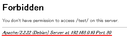 Apache/2.2.22 (Debian) Server at 192.168.0.10 Port 80