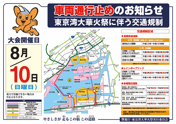 交通規制が実施される区域