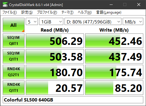 Colorful SL500 640GB