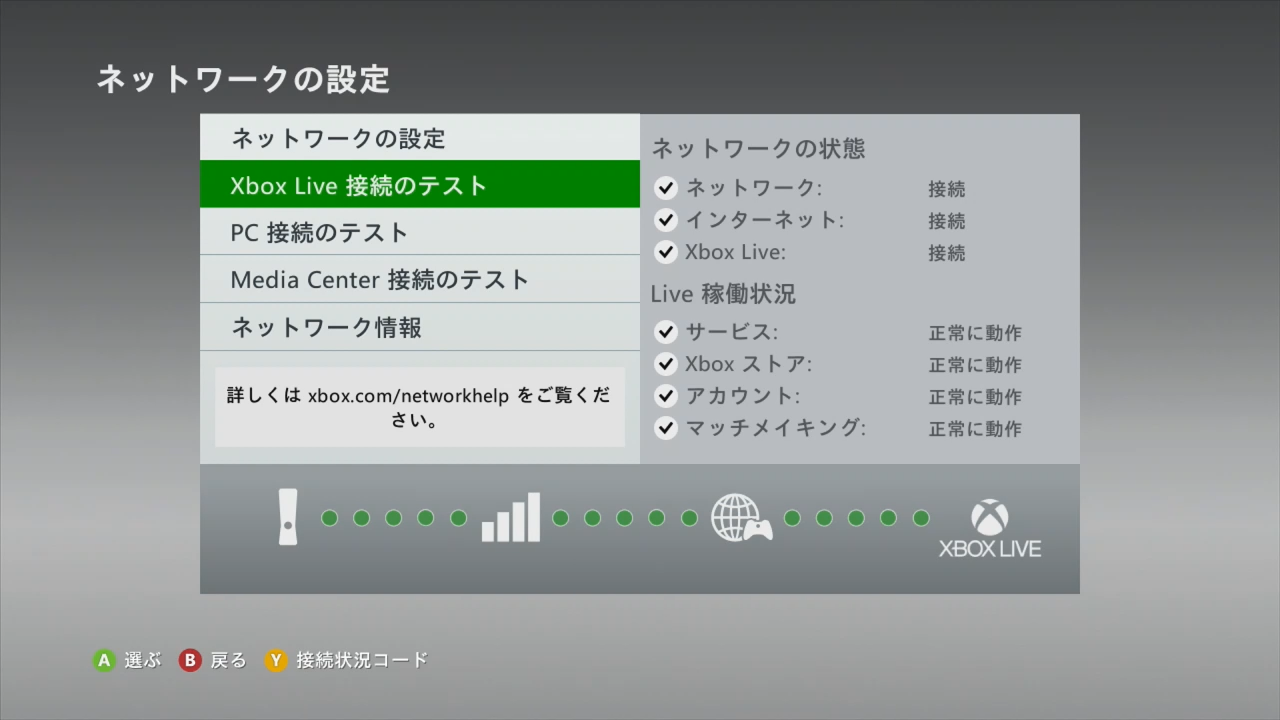 XBOX Liveの接続テスト