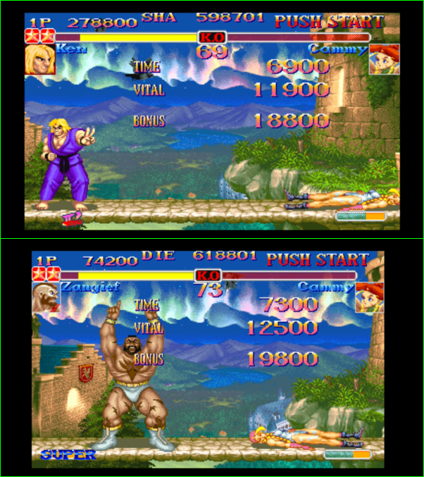 画面調整(100%と94%)