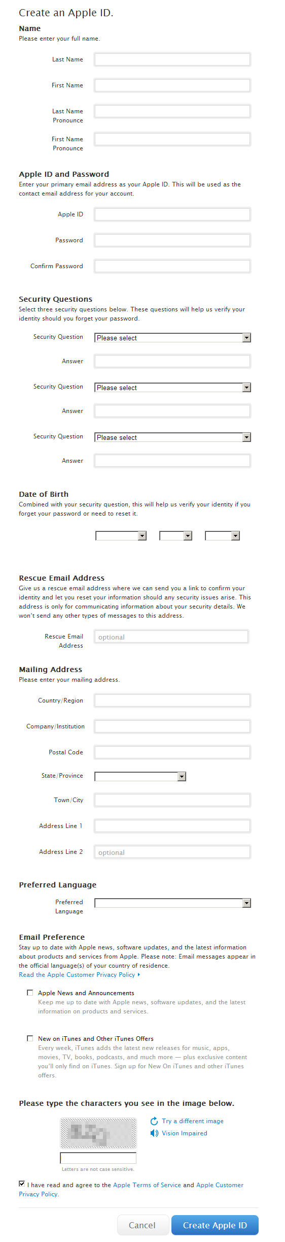Create an Apple ID