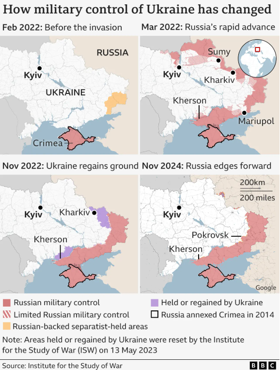 BBC Ukraine war map