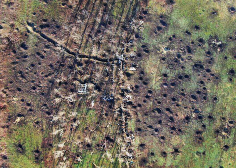 Ukraine trench bombed