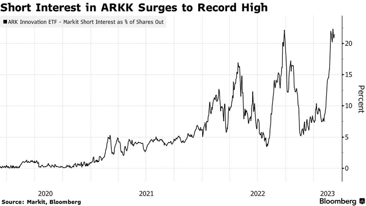 Bloomberg ARKK short interest