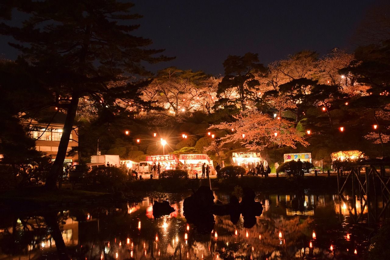 千秋公園の夜桜と新屋と太平川の桜 僕の歩く町3 千秋公園の夜桜と新屋と太平川の桜 僕の歩く町3