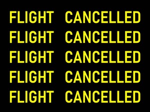 欠航 フライトキャンセル　©アジアしあわせ特急