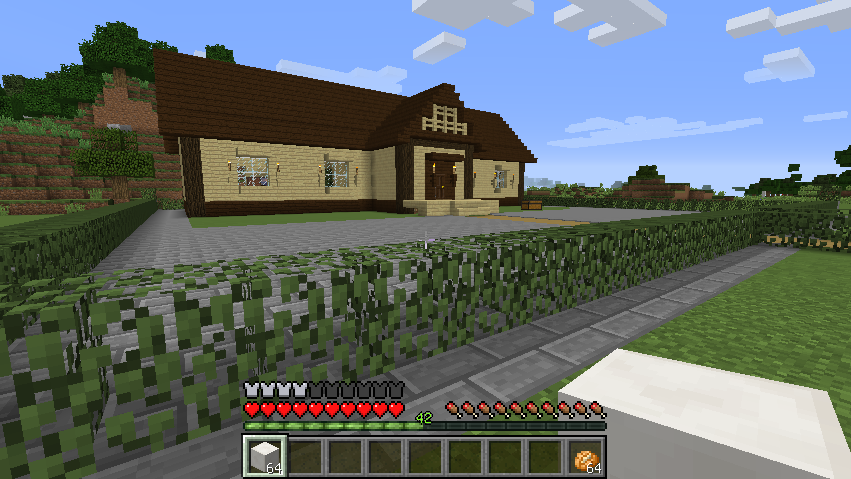 Minecraft 自宅の前に庭を作る 柴いぬの二流建築マインクラフト