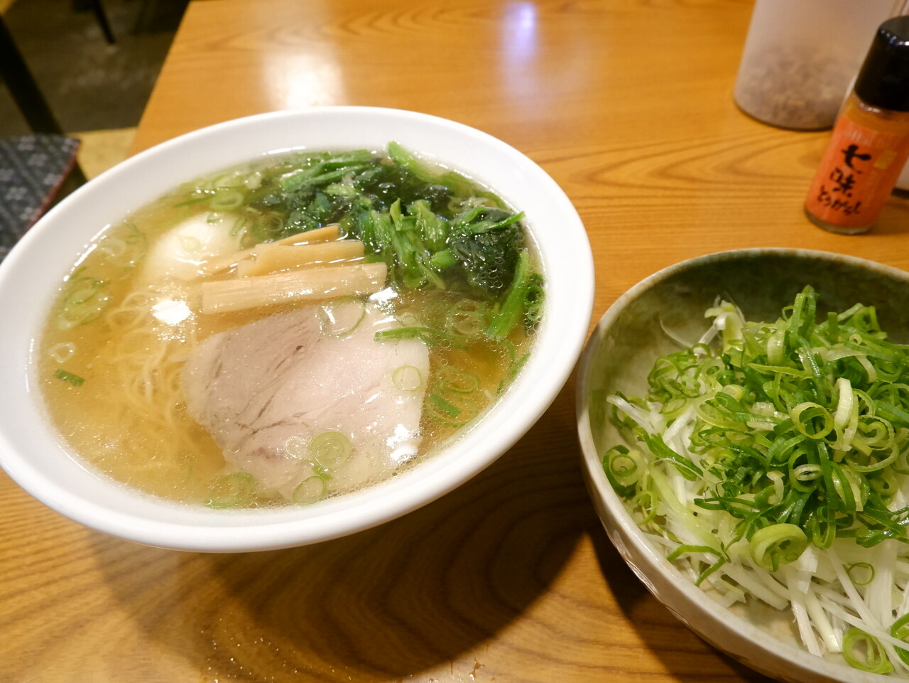 らーめん 藤浪 ～ あごだしラーメン+トッピングのネギ : 柴ポチダイアリー