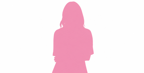 白背景のピンクシルエット女性
