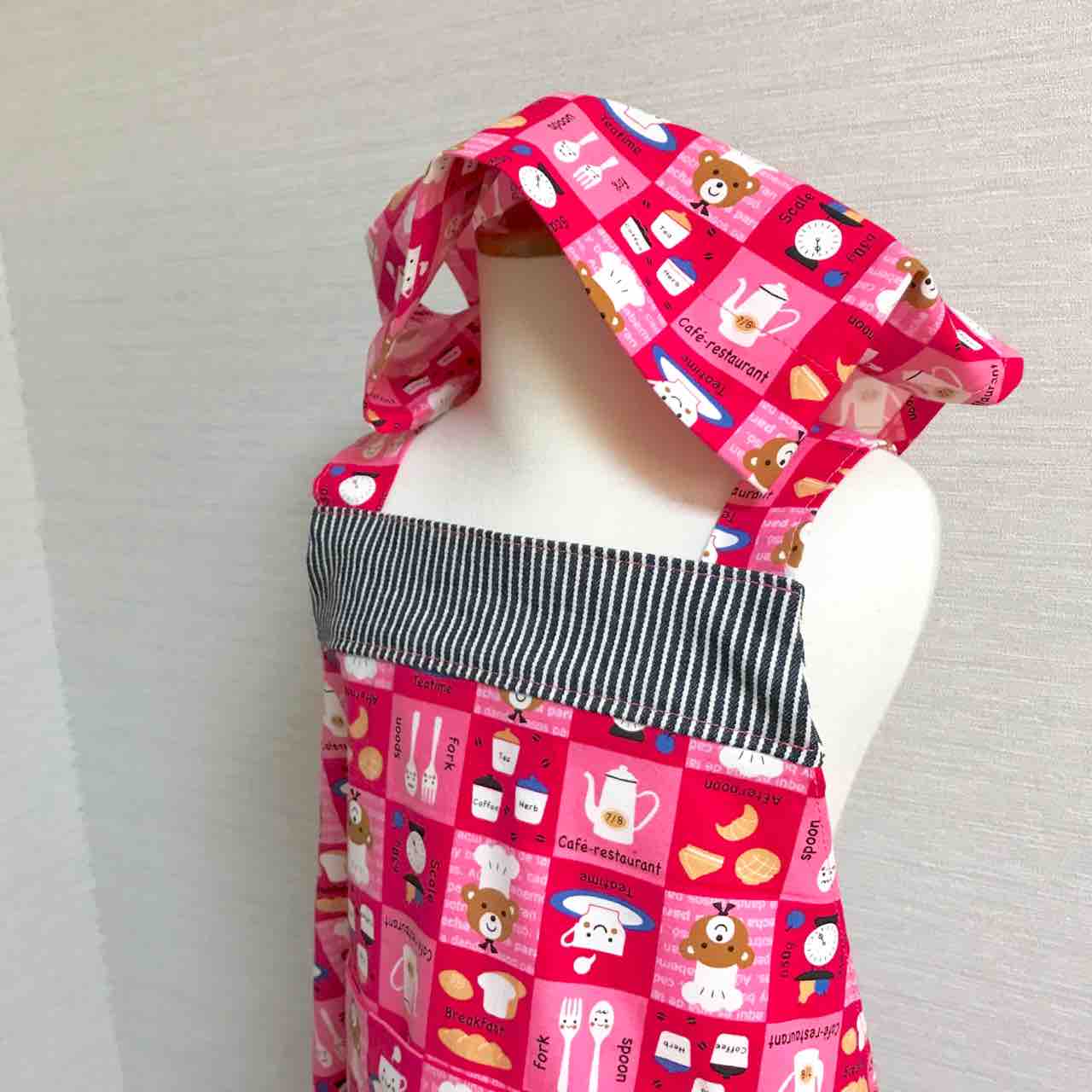 ラ スーラさんのパターンで 幼児用エプロン 三角巾セット Pui Pui Pui