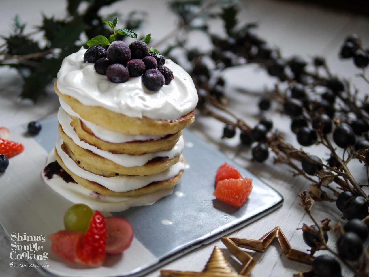 おかし作りが苦手でも ホットケーキでクリスマスケーキに挑戦 ブルーベリーのネイキッドケーキ 簡単 節約 おしゃレシピ Shimaのオウチカフェ Powered By ライブドアブログ