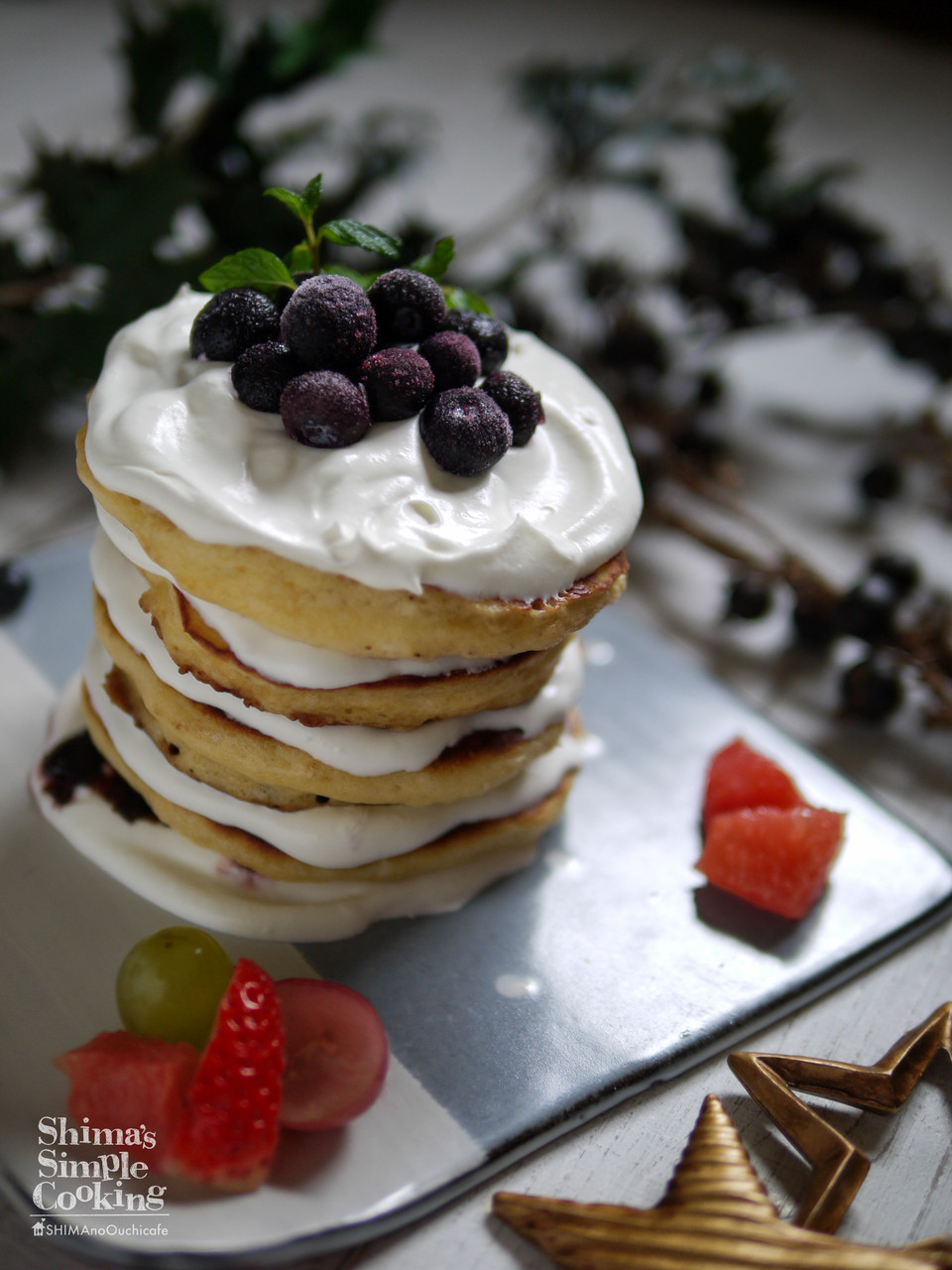 おかし作りが苦手でも ホットケーキでクリスマスケーキに挑戦 ブルーベリーのネイキッドケーキ 簡単 節約 おしゃレシピ Shimaのオウチカフェ Powered By ライブドアブログ