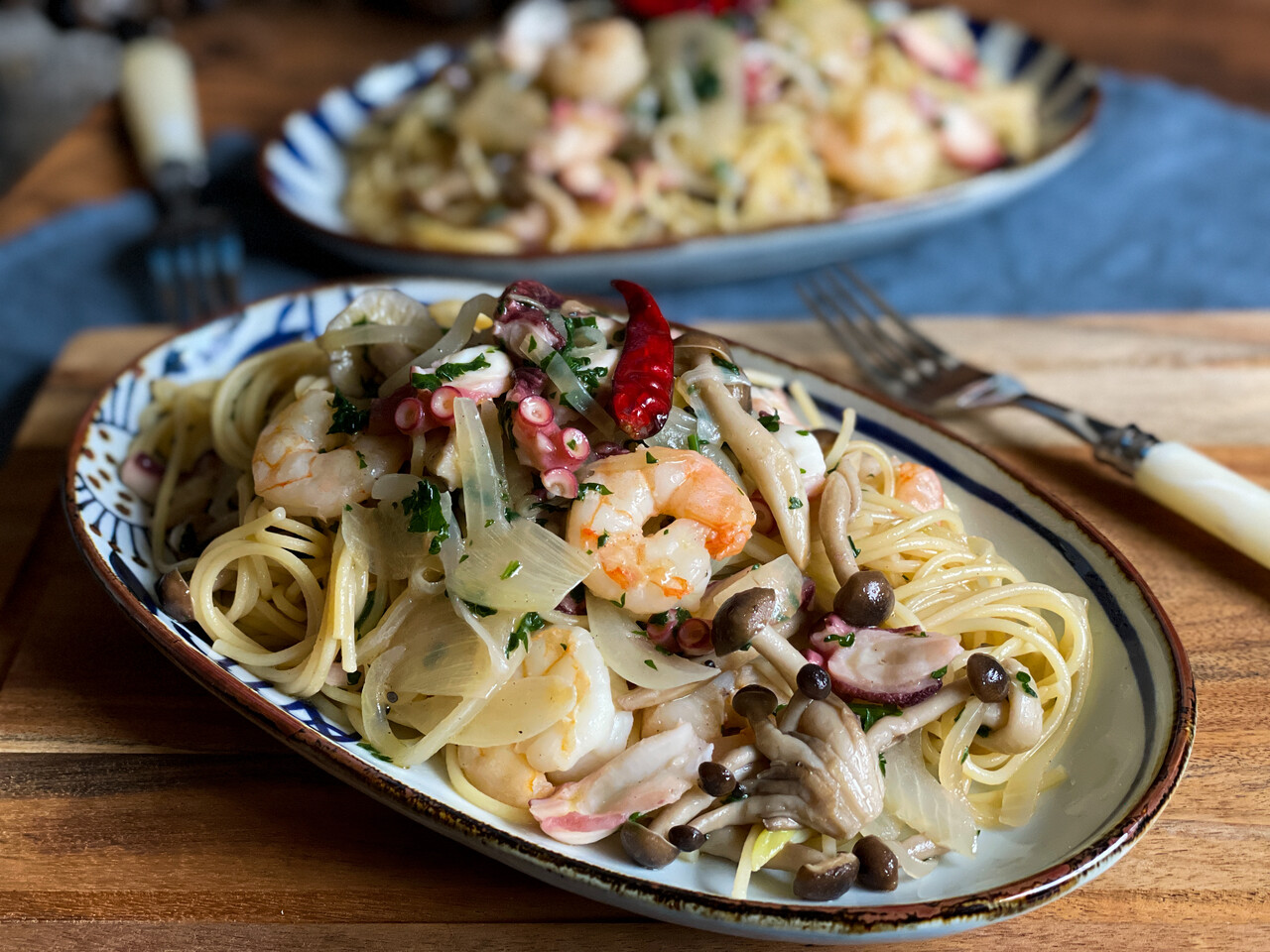 ヒラタケとガーリックパスタのレシピ