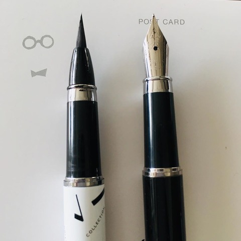 ランバンコレクション 万年筆&筆ペン2本セット