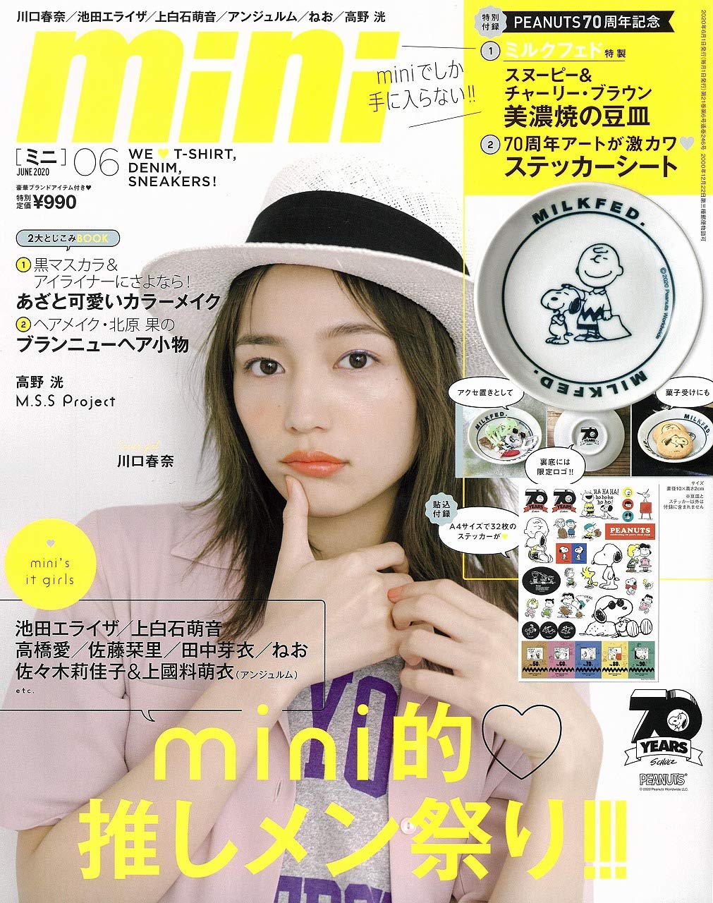 Mini ミニ 年 6月号 雑誌付録 スヌーピー チャーリー ブラウン 美濃焼の豆皿 雑誌付録パトロール
