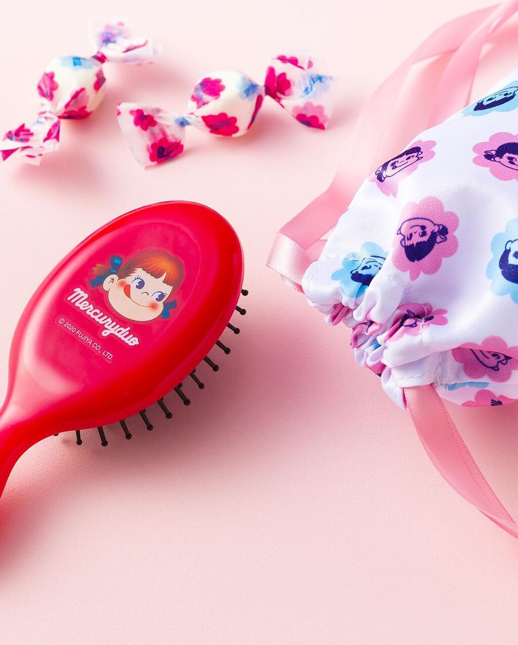 美人百花 びじんひゃっか 年 3月号 雑誌付録 Peko Mercuryduo ミニバドルブラシ 巾着セット 雑誌付録パトロール