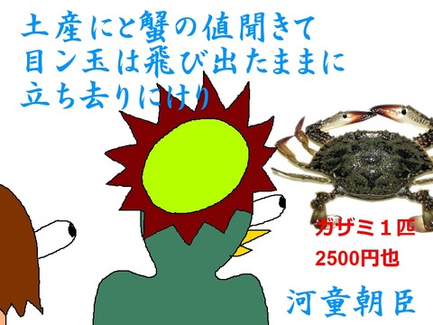 蟹の値段に目玉が飛び出す