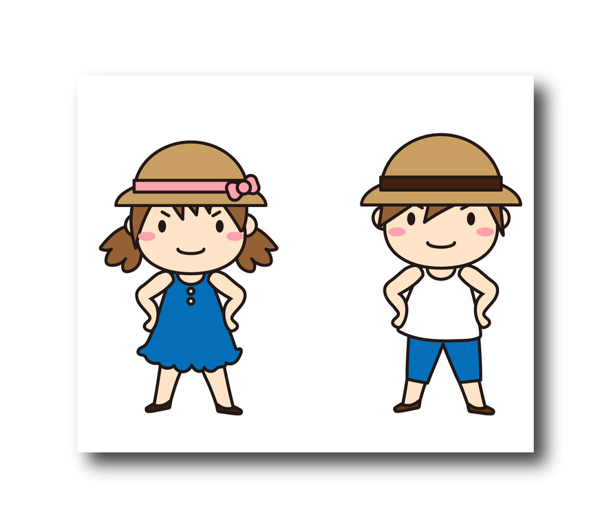 帽子をかぶる男の子と女の子のイラストをイラストacで公開中です 日日oekaki