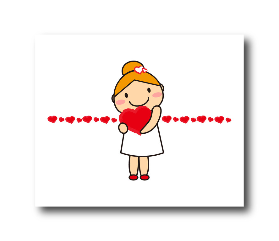 ハートと女の子のイラストをイラストacに投稿しました 日日oekaki