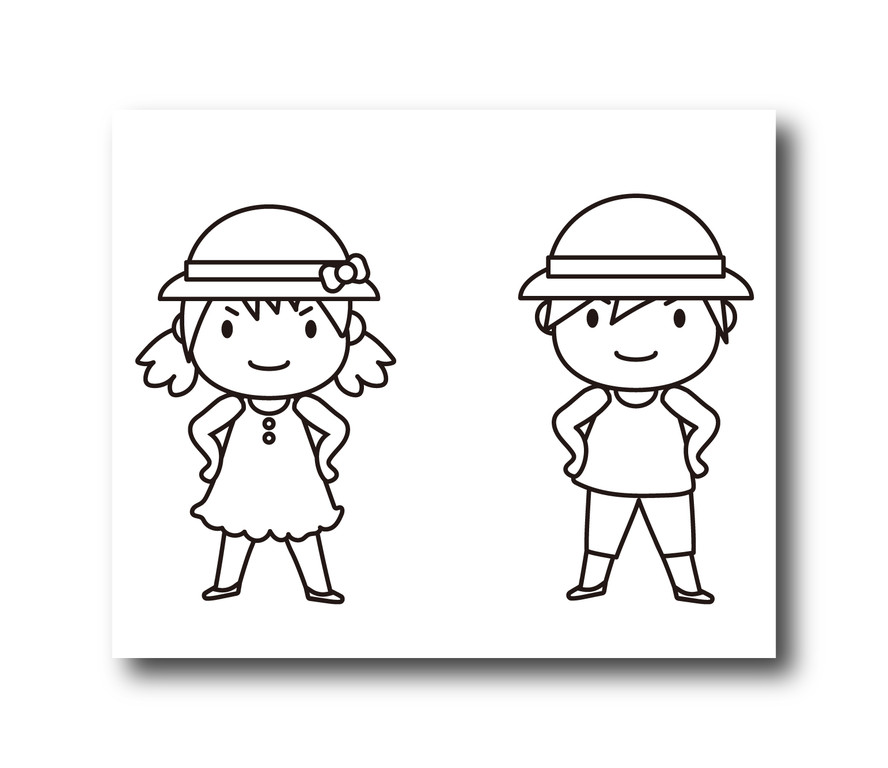 帽子をかぶる男の子と女の子のイラストをイラストacで公開中です 日日oekaki