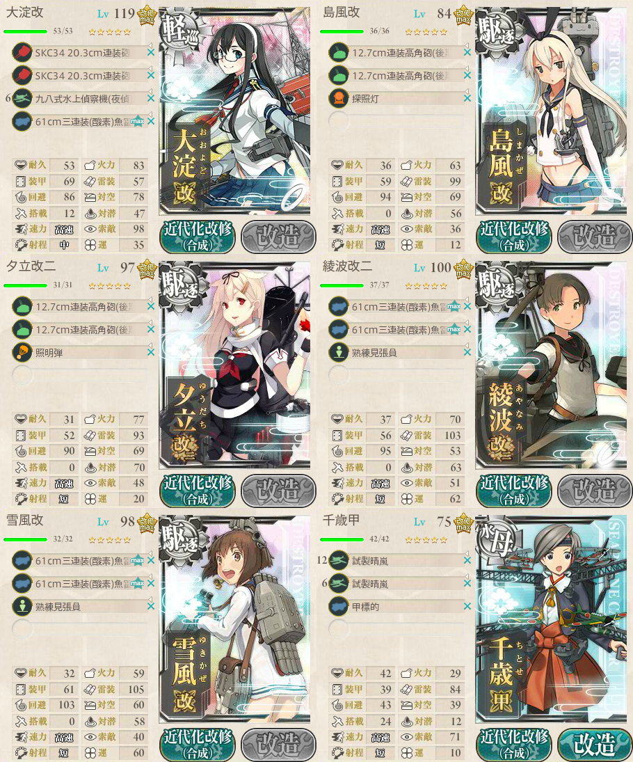 3 5 阿武隈改二入り試行 嫁は狼の艦これ備忘録