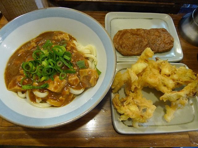 おにやんま 温辛口マーボーうどん ごぼうのかき揚げ じゃこ天 新橋ランチ日記