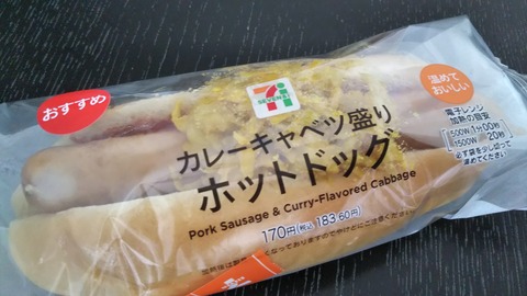 セブンイレブン 近畿限定パンの新商品 カレーキャベツ盛りホットドッグ 今日は何食べる 全国お土産日記