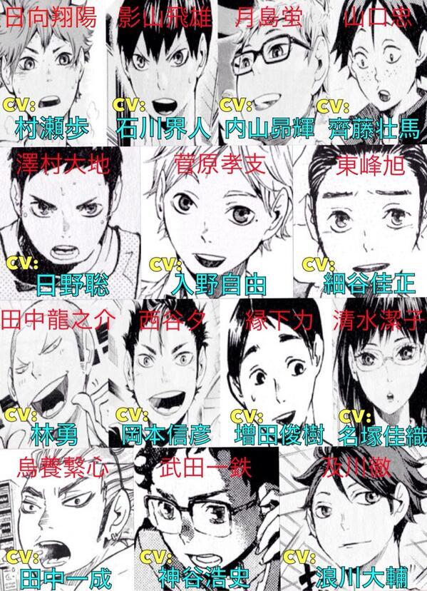 ハイキューの声優さんまとめを 作ってみました よ B シャイン速報局 アニメ声優まとめ ハイキューの声優さんまとめを 作ってみました よ B シャイン速報局 アニメ声優まとめ
