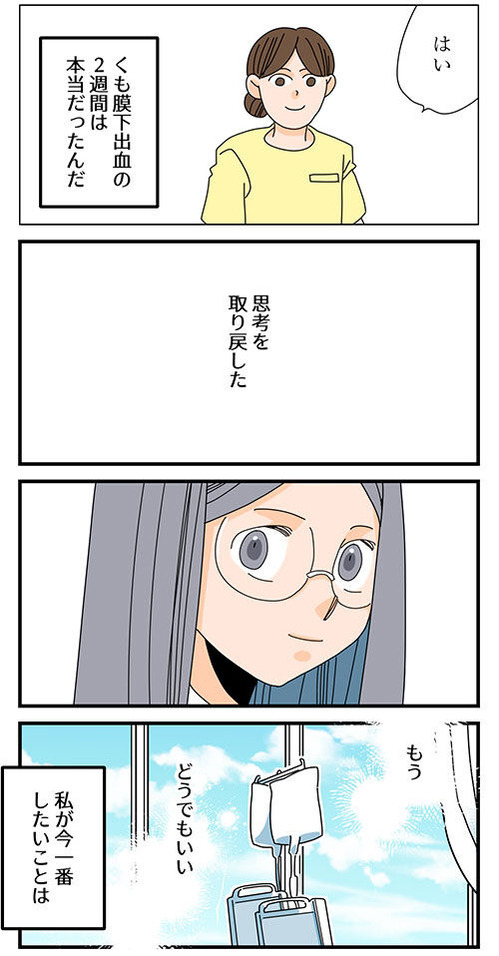 くも膜下出血のラブレター6話