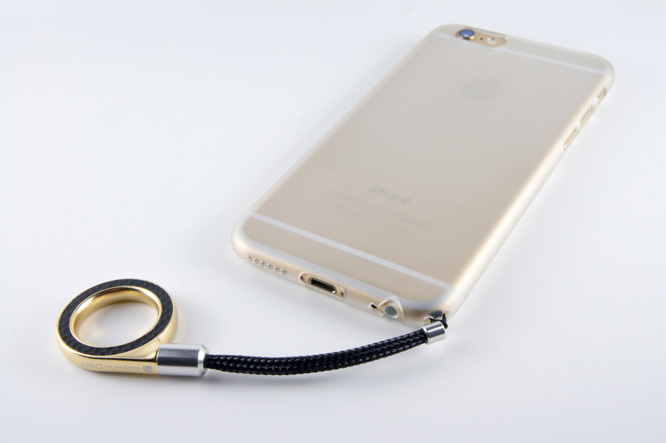 Deff ディーフ アルミニウム フィンガー トランペットスタイルストラップ カーボン製 ゴールド DFR-CA03GD qqffhab Finger Ring Strap Aluminum Combination