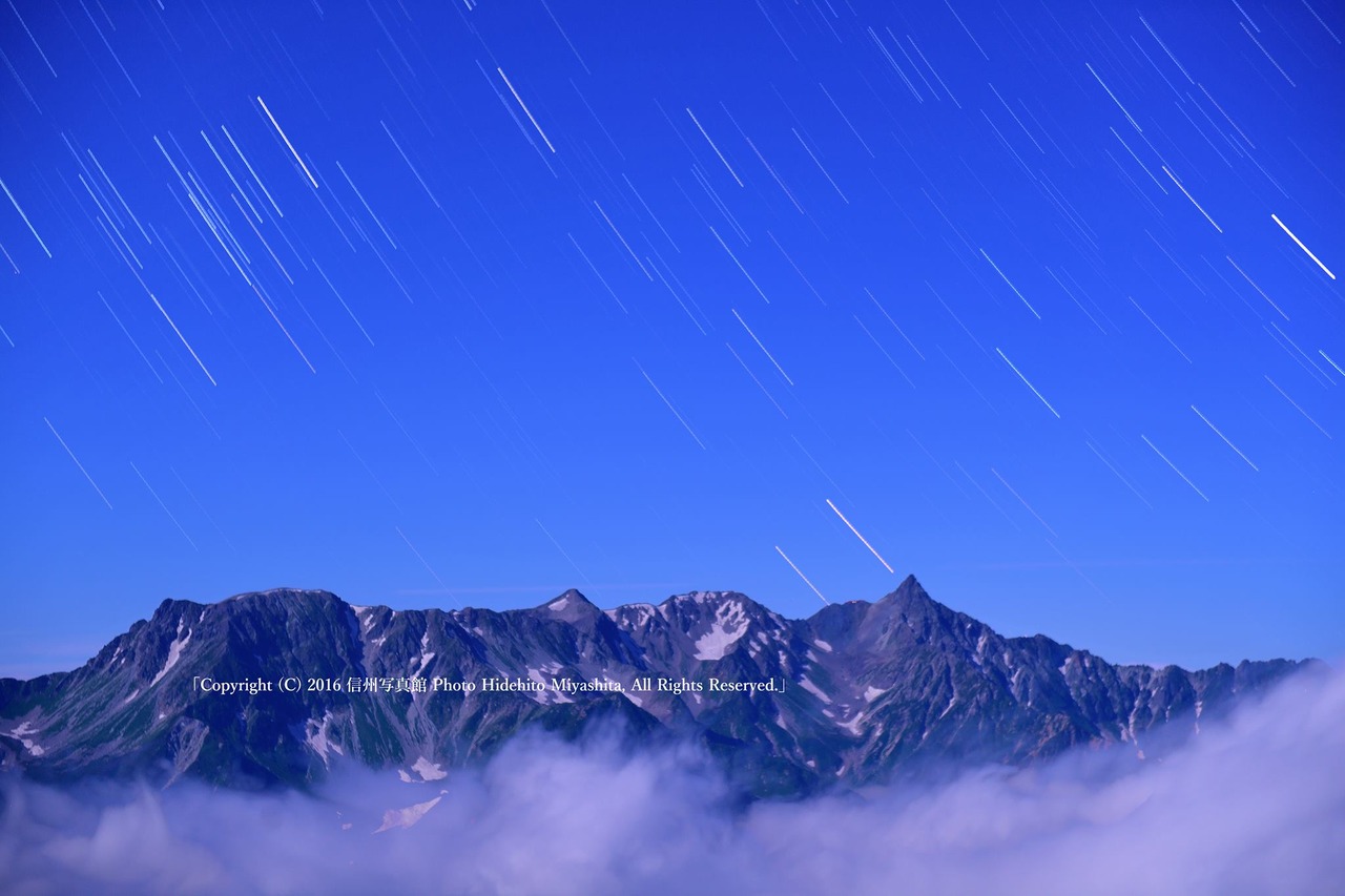 槍ヶ岳に降る星