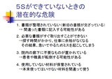 5Sが出来ていない時の潜在的危険