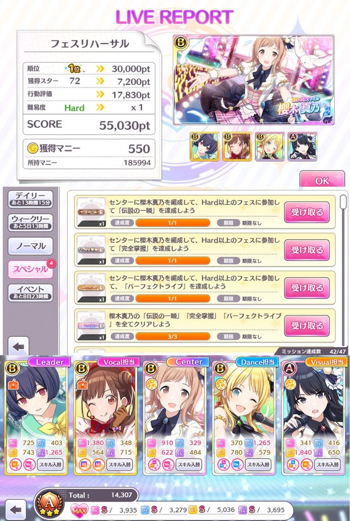 シャニマス 櫻木真乃の高難易度ミッション はこの編成でクリア出来た 画像あり シャニマスまとめ速報