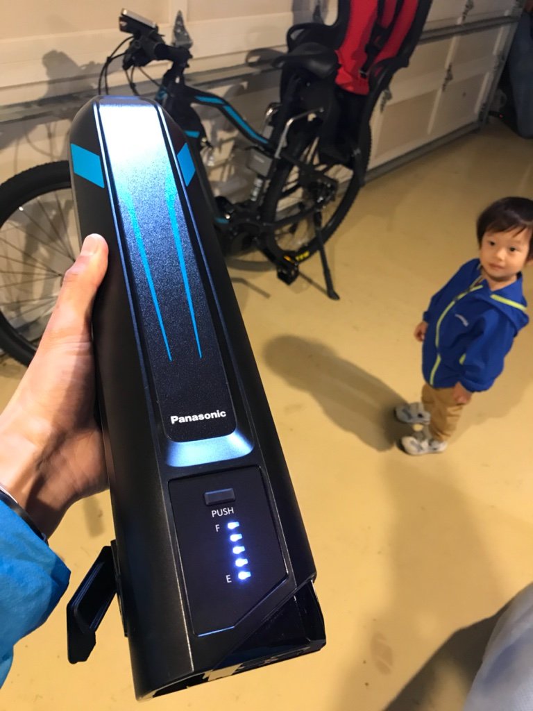 MTB電動アシスト自転車にチャイルドシート付けてカフェサイクリング