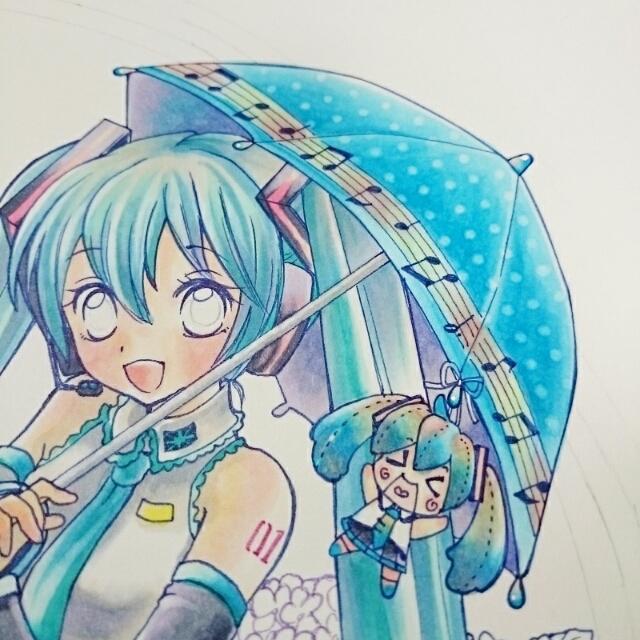 コピックイラストメイキング ２次作品 初音ミク きゃべつ通信 うぽぽ日記