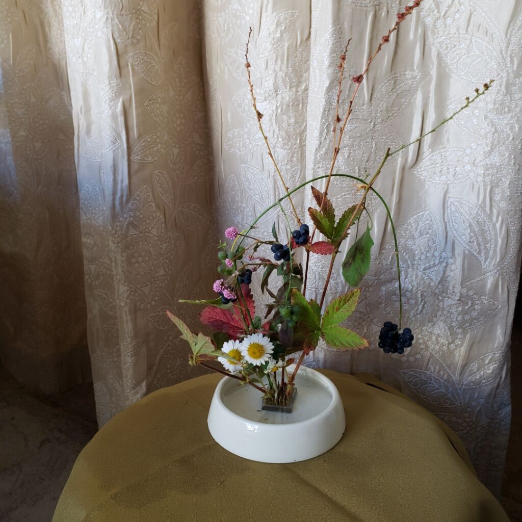 秋深まり身近な花材で久々に生け花を しお風ブログ 湘南 風と星物語 In二宮
