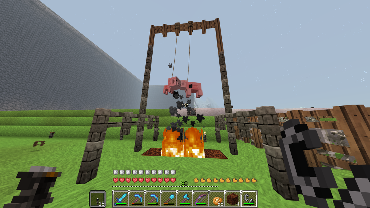 マイクラ 城壁の設置 しらたまp督の業務日誌